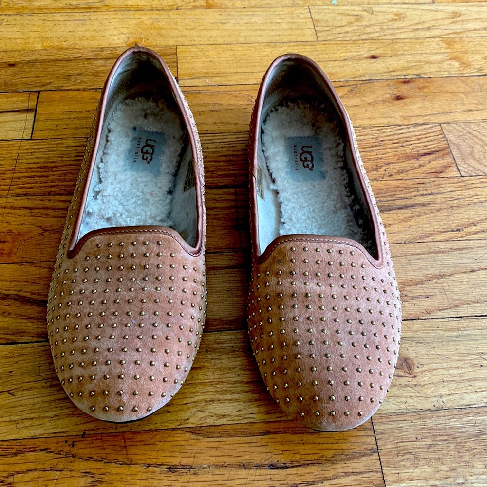 UGG Tan Studded Loafers